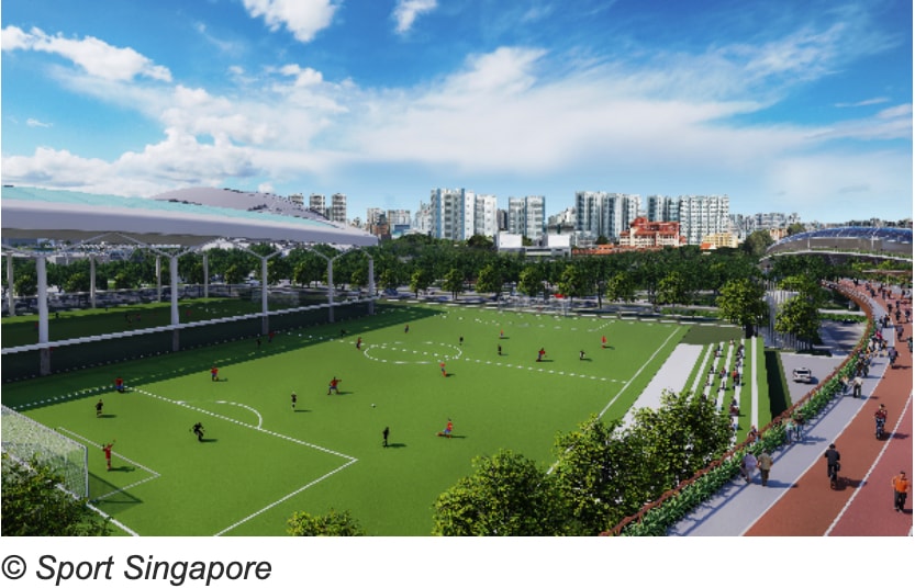 Kallang Football Hub's proximity to The Arcady Condo on Serangoon Road, Boon Keng, crafted by KSH, SLB & H10