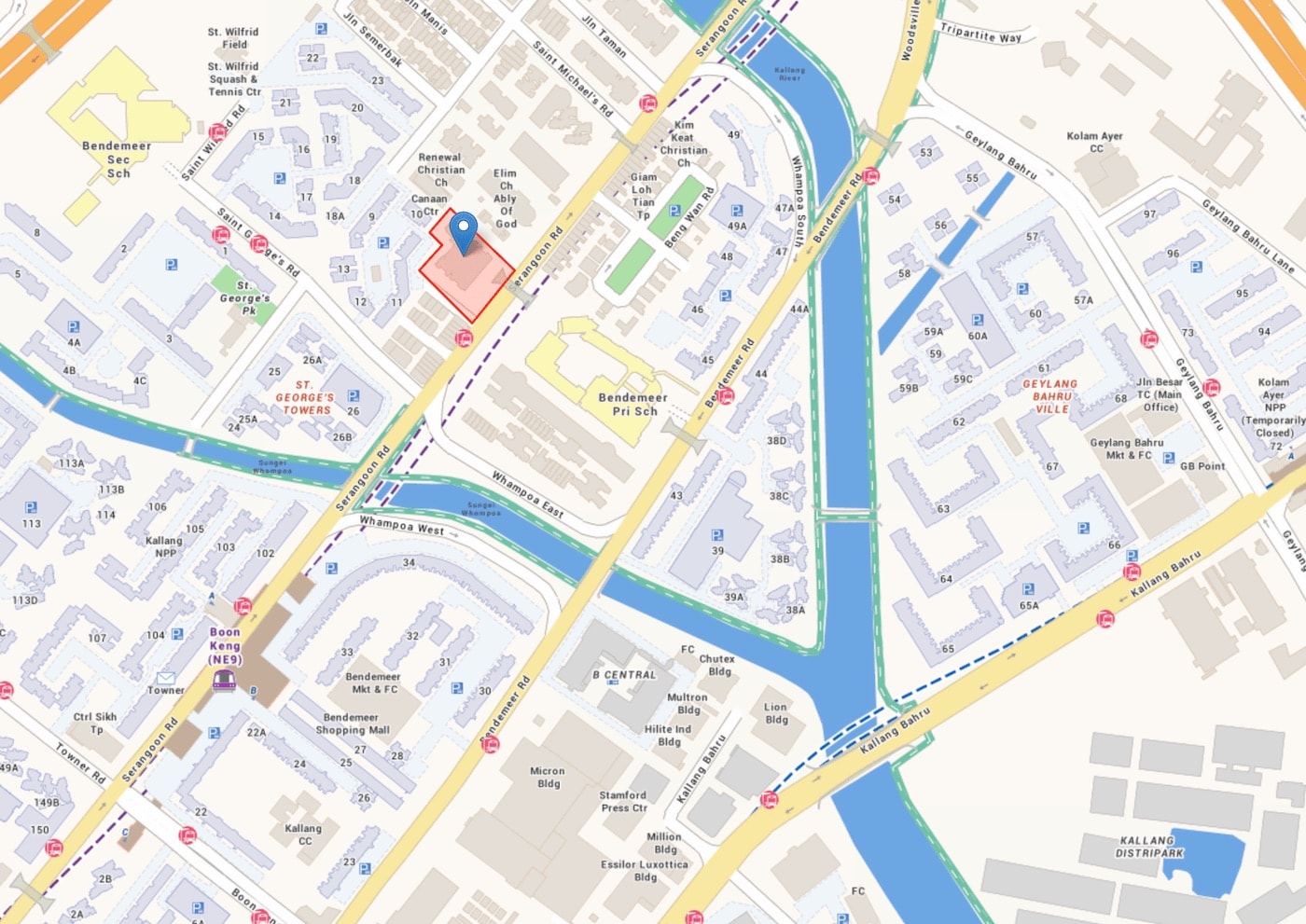 Map image of The Arcady Condo at Serangoon Road, Boon Keng, presented by KSH, SLB & H10 on OneMap